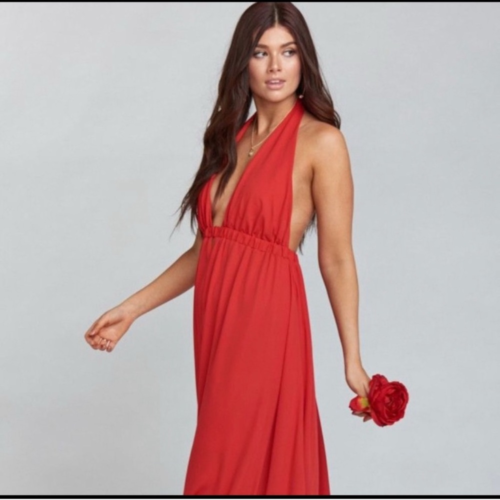 NWT Show Me Your Mumu Luna Halter Dress - Small Red